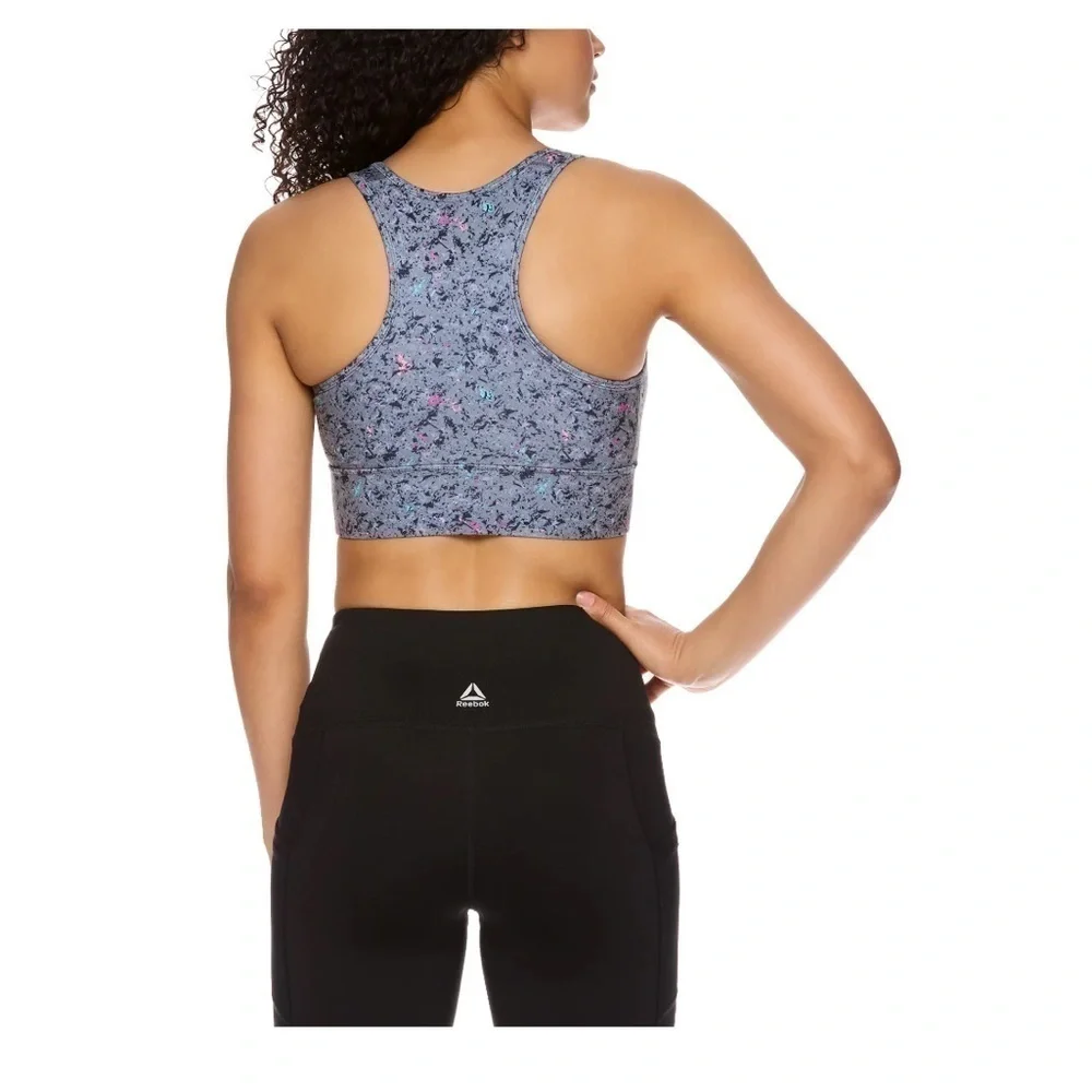 Reebok Women's Renew Longlined Printed Sports Bra with Removable Cups - Picture 3 of 7